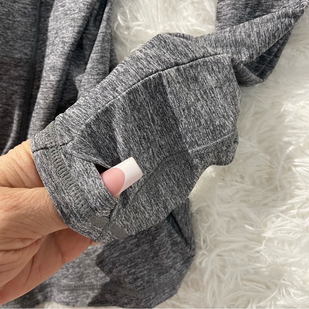 Athleta Womens Heather Gray Full Zip Jacket Size Medium Hooded Lightweight - Picture 5 of 10